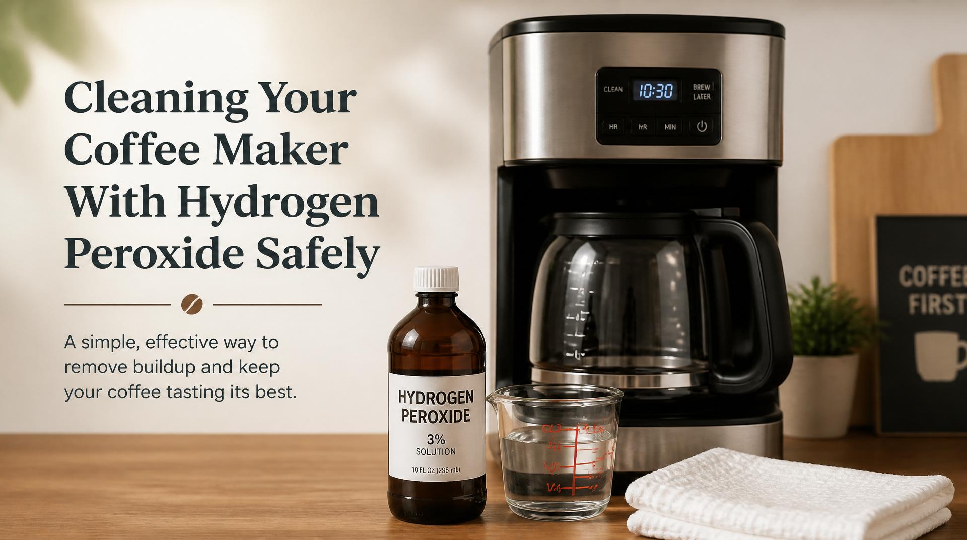 Featured image for coffee maker guide: Cleaning Your Coffee Maker With Hydrogen Peroxide Safely