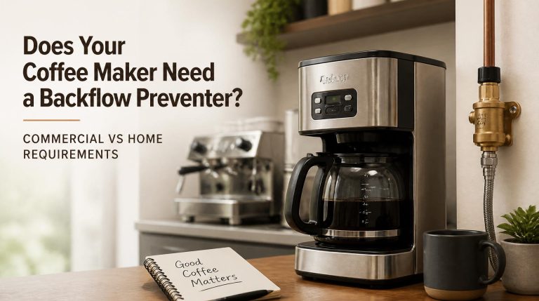 Featured image for coffee maker guide: Does Your Coffee Maker Need a Backflow Preventer? Commercial vs Home Requirements